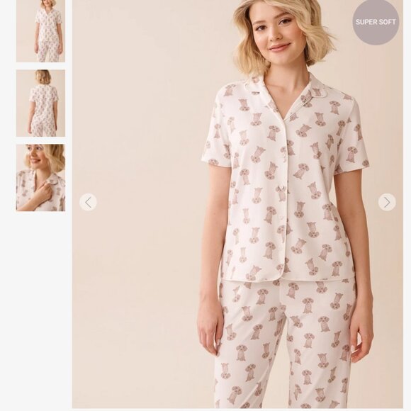 La Vie En Rose Other - La Vie En Rose Super Soft Dachshund Print Button-Down Pajama Top – Size M (NWT)